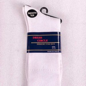 DRESS CIRCLE Men's White Dress Crew Sock